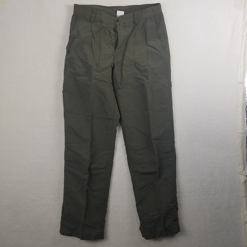 The North Face Mens 34 Olive Cargo‎ Hiking Pants straight flat front canvas